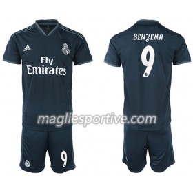 Completo Calcio Real Madrid BENZEMA 9 Bambino Divisa Trasferta 2018/2019